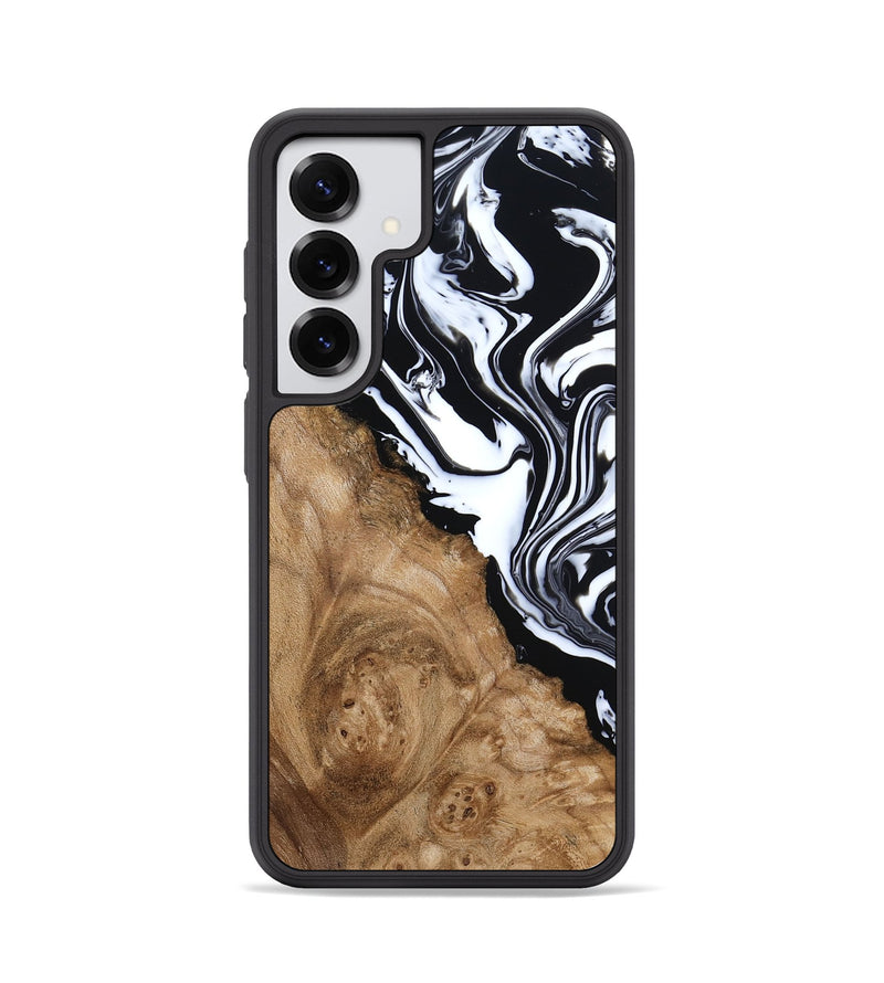 Galaxy S25 Wood Phone Case - Nolan (Black & White, 786663)