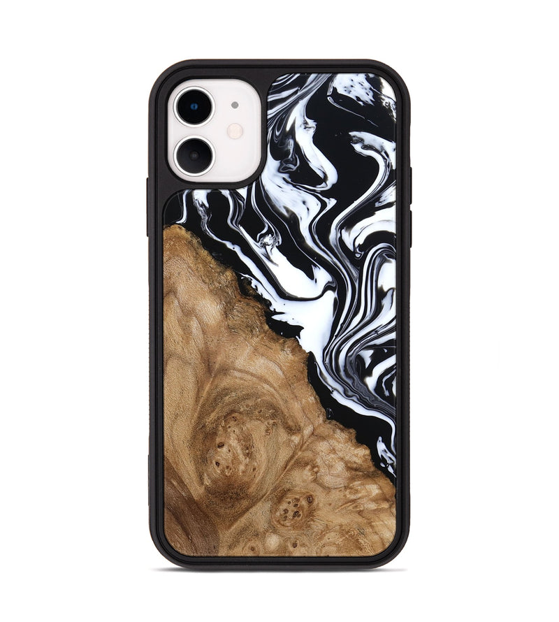 iPhone 11 Wood Phone Case - Nolan (Black & White, 786663)