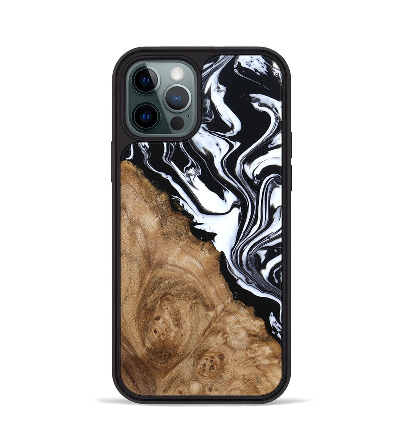 iPhone 12 Pro Wood Phone Case - Nolan (Black & White, 786663)
