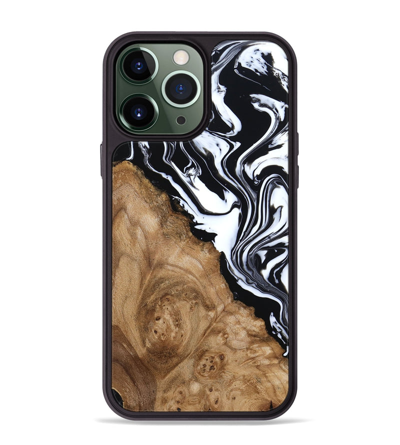 iPhone 13 Pro Max Wood Phone Case - Nolan (Black & White, 786663)