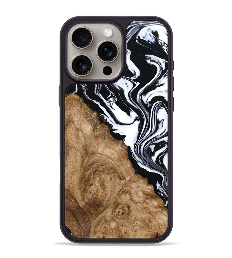 iPhone 16 Pro Max Wood Phone Case - Nolan (Black & White, 786663)