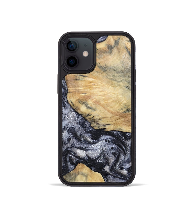 iPhone 12 mini Wood Phone Case - Kaaren (Black & White, 786665)