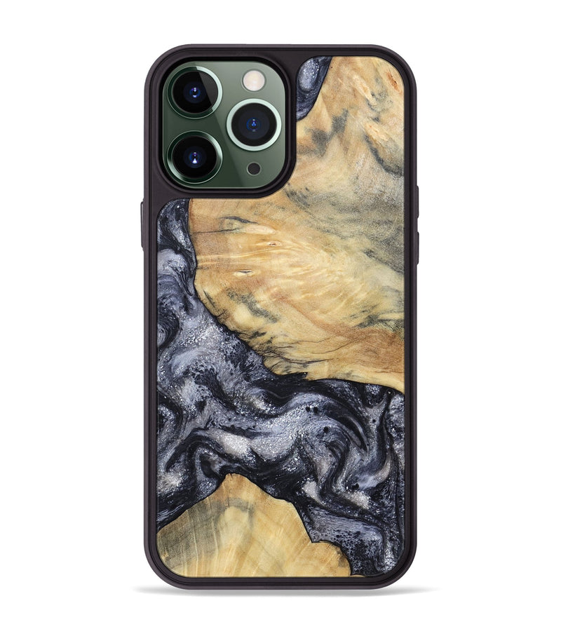 iPhone 13 Pro Max Wood Phone Case - Kaaren (Black & White, 786665)
