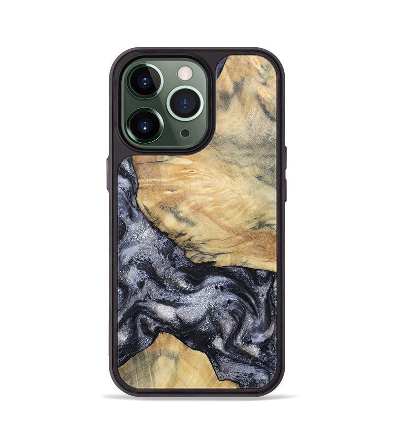 iPhone 13 Pro Wood Phone Case - Kaaren (Black & White, 786665)