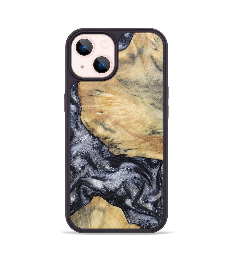 iPhone 14 Wood Phone Case - Kaaren (Black & White, 786665)