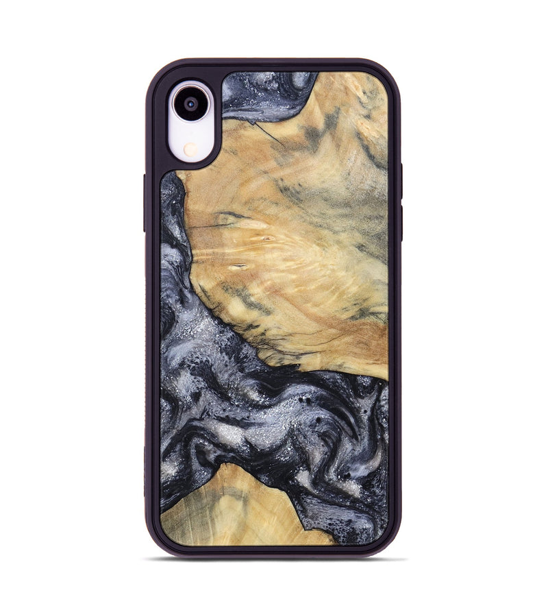 iPhone Xr Wood Phone Case - Kaaren (Black & White, 786665)
