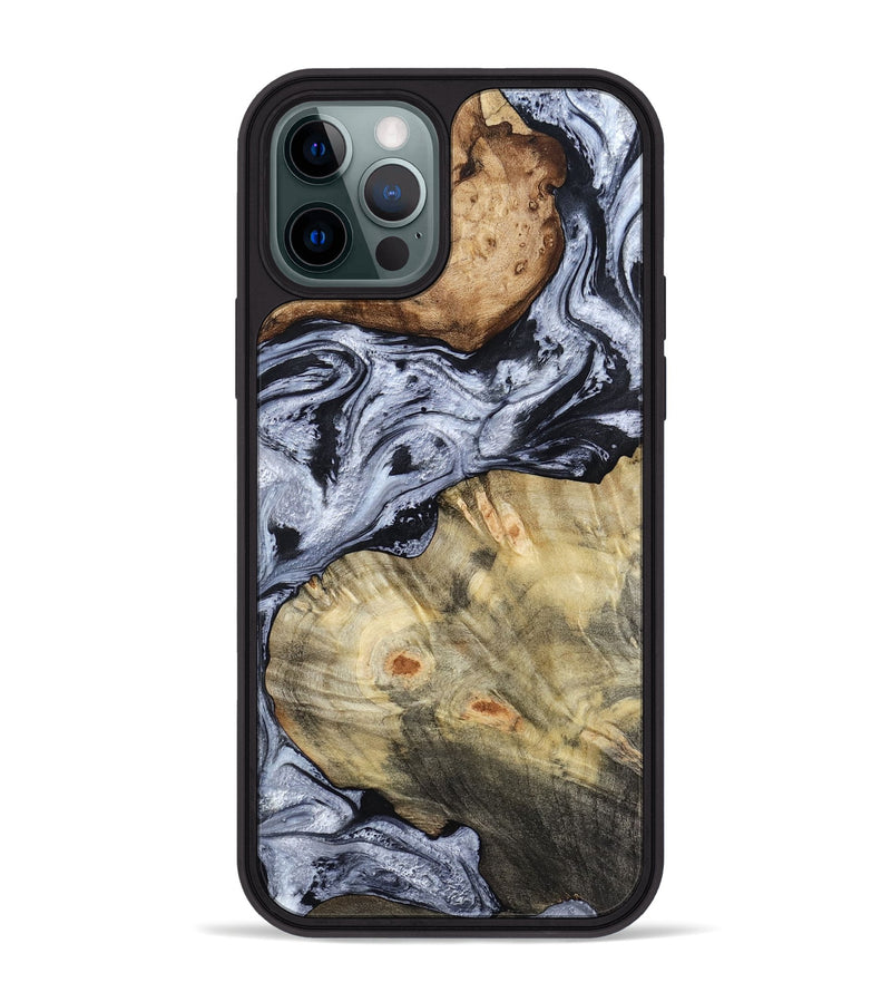 iPhone 12 Pro Max Wood Phone Case - Deon (Black & White, 786667)