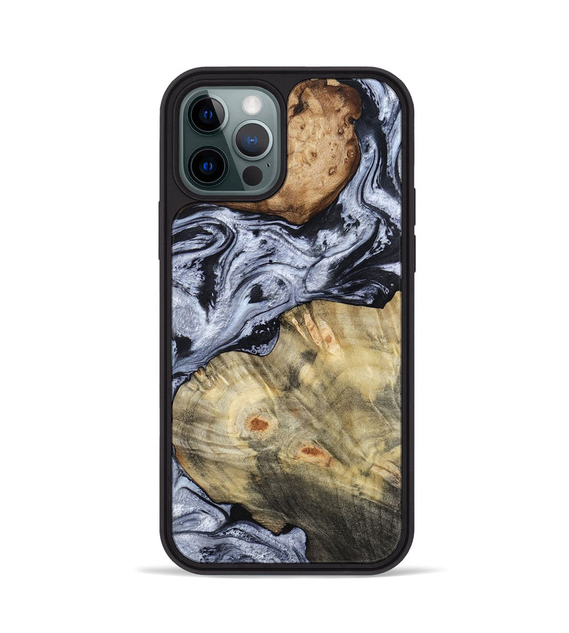 iPhone 12 Pro Wood Phone Case - Deon (Black & White, 786667)