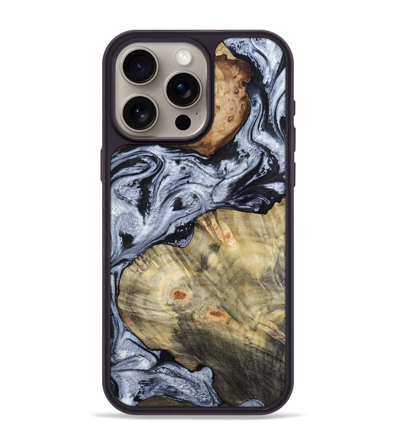 iPhone 15 Pro Max Wood Phone Case - Deon (Black & White, 786667)