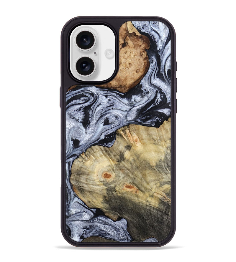 iPhone 16 Plus Wood Phone Case - Deon (Black & White, 786667)