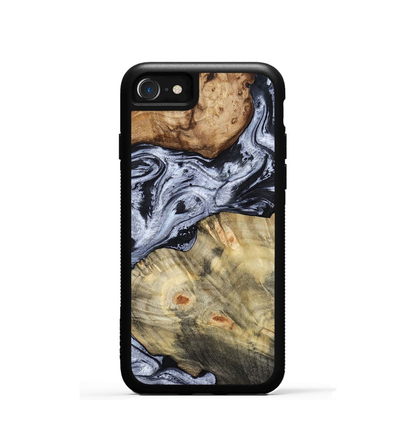 iPhone SE Wood Phone Case - Deon (Black & White, 786667)