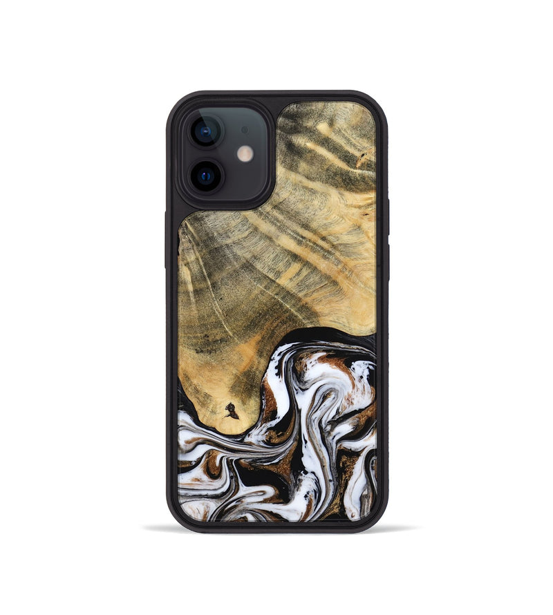 iPhone 12 mini Wood Phone Case - Lacy (Black & White, 786668)