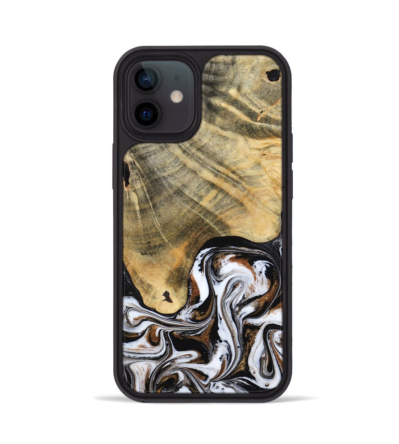 iPhone 12 Wood Phone Case - Lacy (Black & White, 786668)