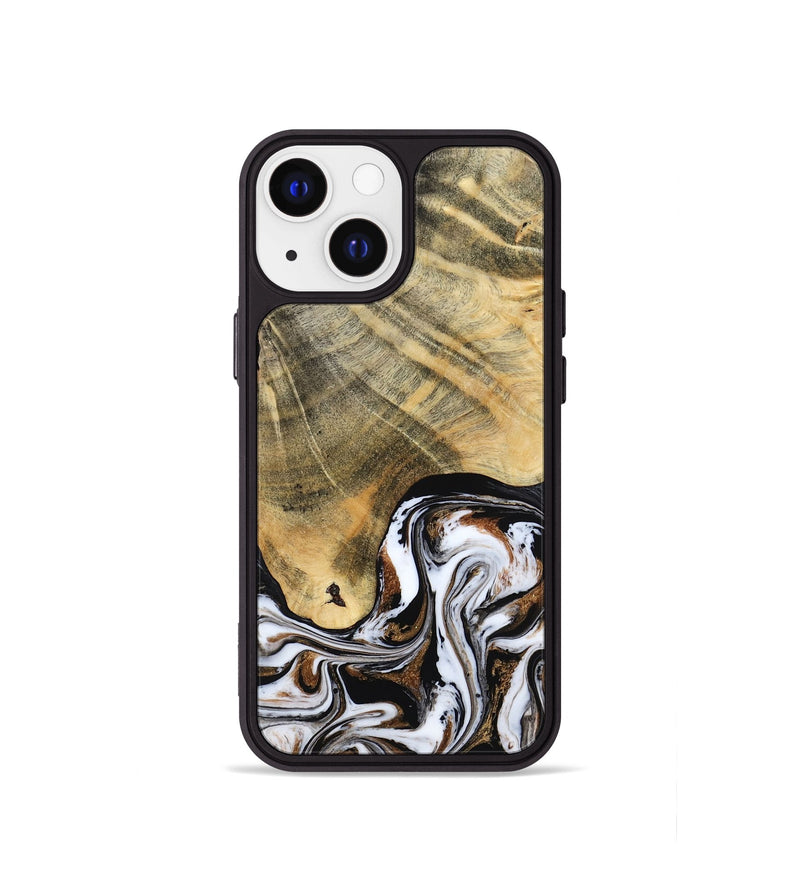 iPhone 13 mini Wood Phone Case - Lacy (Black & White, 786668)