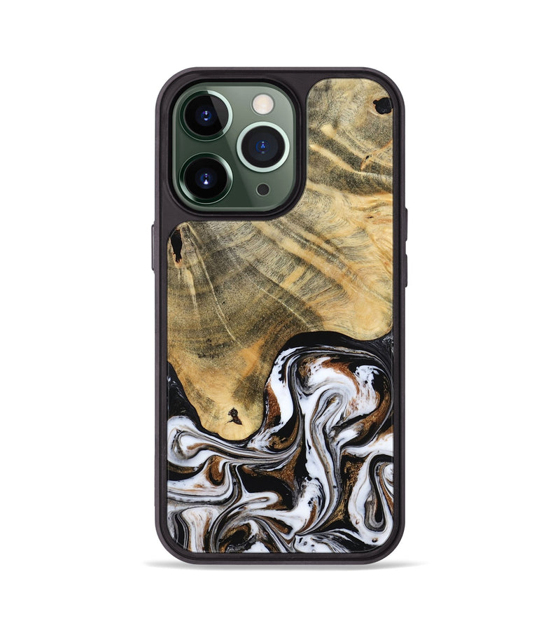 iPhone 13 Pro Wood Phone Case - Lacy (Black & White, 786668)