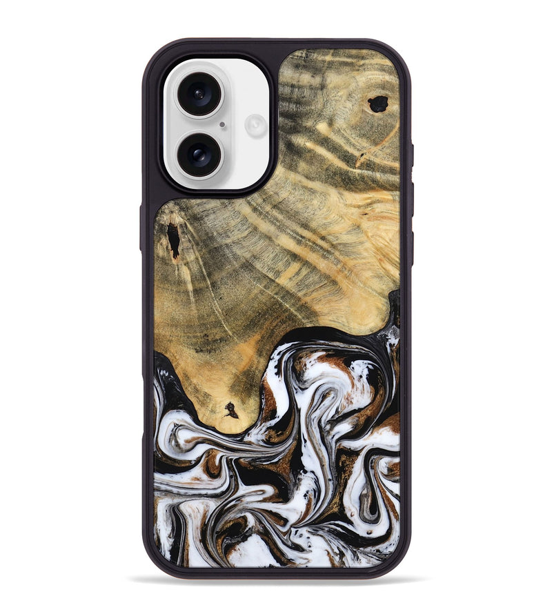 iPhone 16 Plus Wood Phone Case - Lacy (Black & White, 786668)
