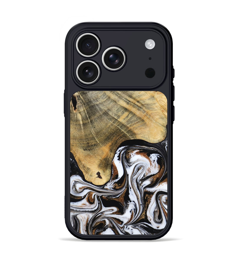 iPhone 17 Pro Wood Phone Case - Lacy (Black & White, 786668)
