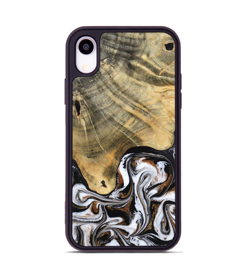 iPhone Xr Wood Phone Case - Lacy (Black & White, 786668)