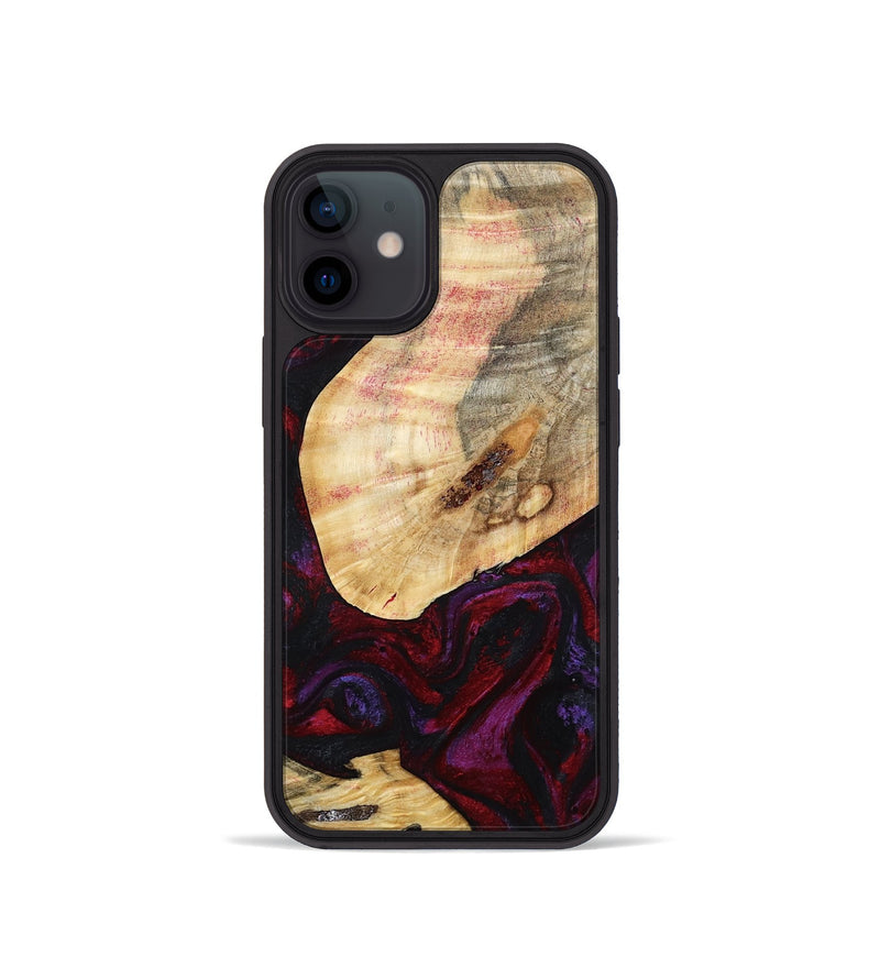 iPhone 12 mini Wood Phone Case - Gina (Red, 786787)