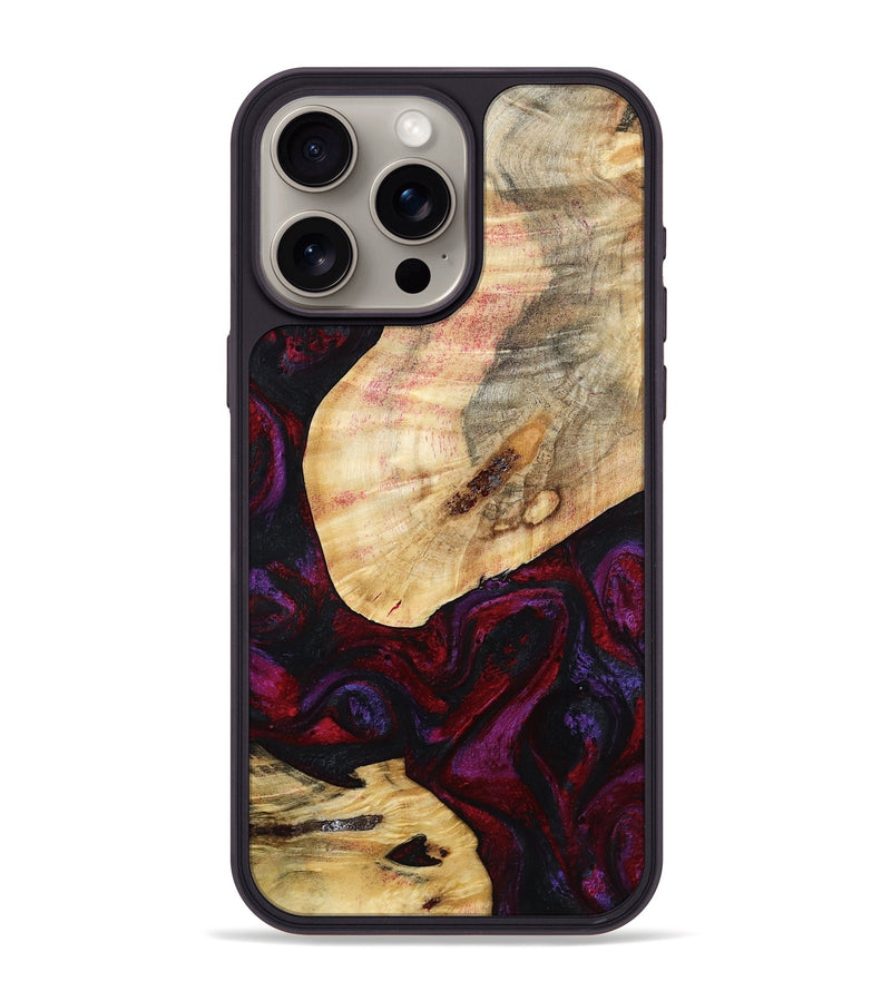 iPhone 15 Pro Max Wood Phone Case - Gina (Red, 786787)