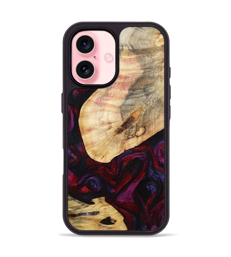 iPhone 16 Wood Phone Case - Gina (Red, 786787)