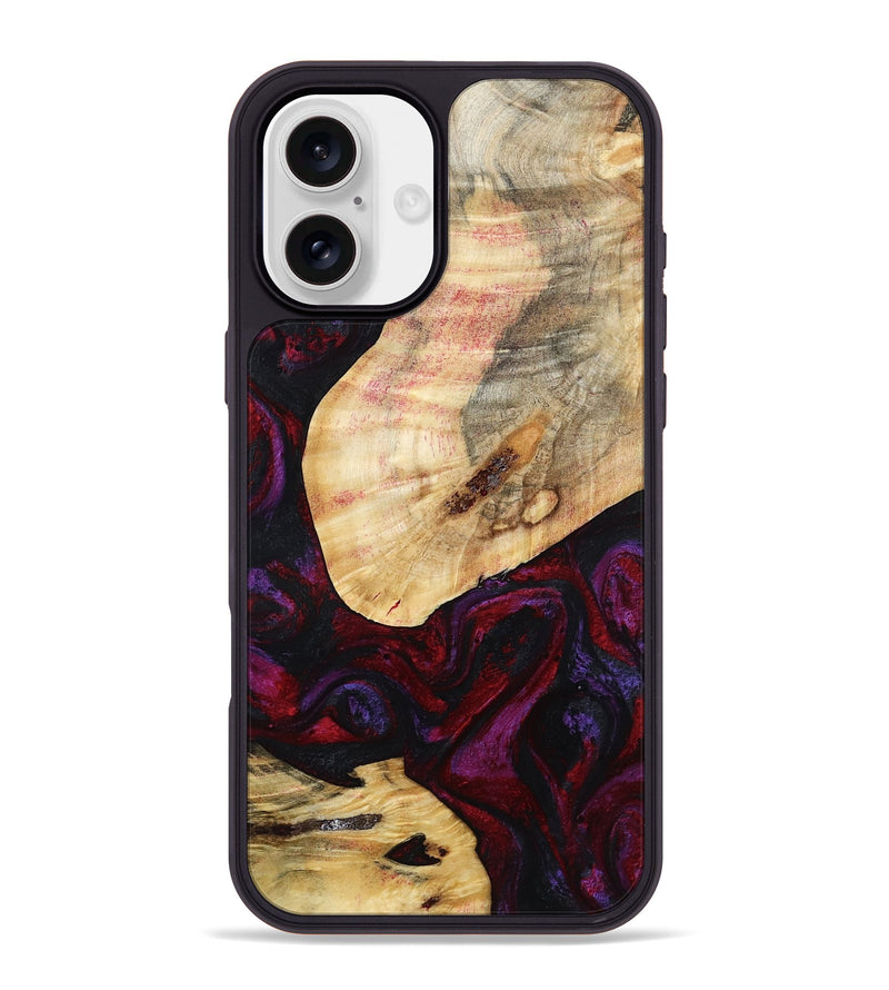 iPhone 16 Plus Wood Phone Case - Gina (Red, 786787)