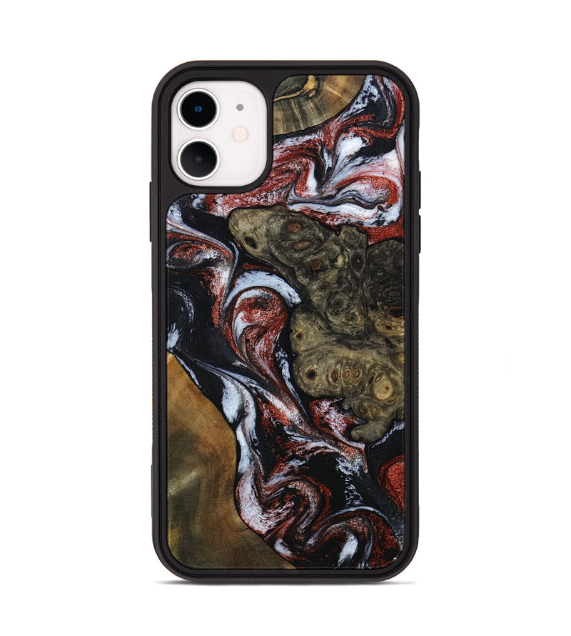 iPhone 11 Wood Phone Case - Kiera (Black & White, 786789)