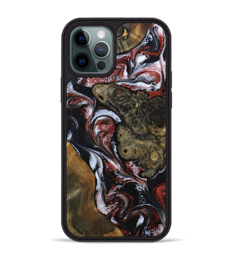 iPhone 12 Pro Max Wood Phone Case - Kiera (Black & White, 786789)