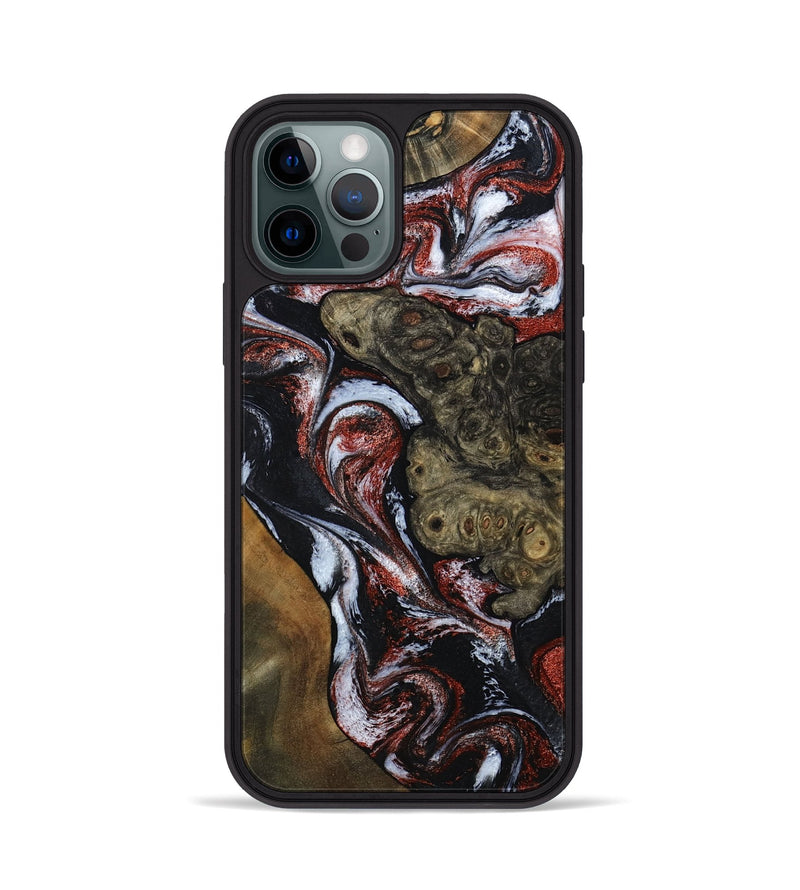 iPhone 12 Pro Wood Phone Case - Kiera (Black & White, 786789)