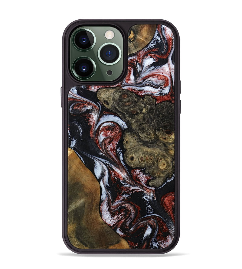 iPhone 13 Pro Max Wood Phone Case - Kiera (Black & White, 786789)