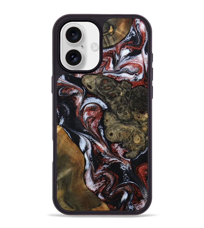 iPhone 16 Plus Wood Phone Case - Kiera (Black & White, 786789)