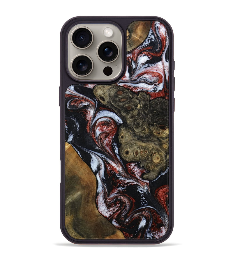 iPhone 16 Pro Max Wood Phone Case - Kiera (Black & White, 786789)