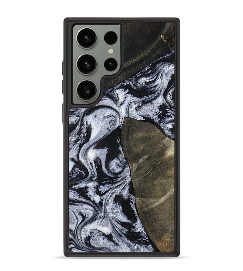 Galaxy S23 Ultra Wood Phone Case - Alec (Black & White, 786791)