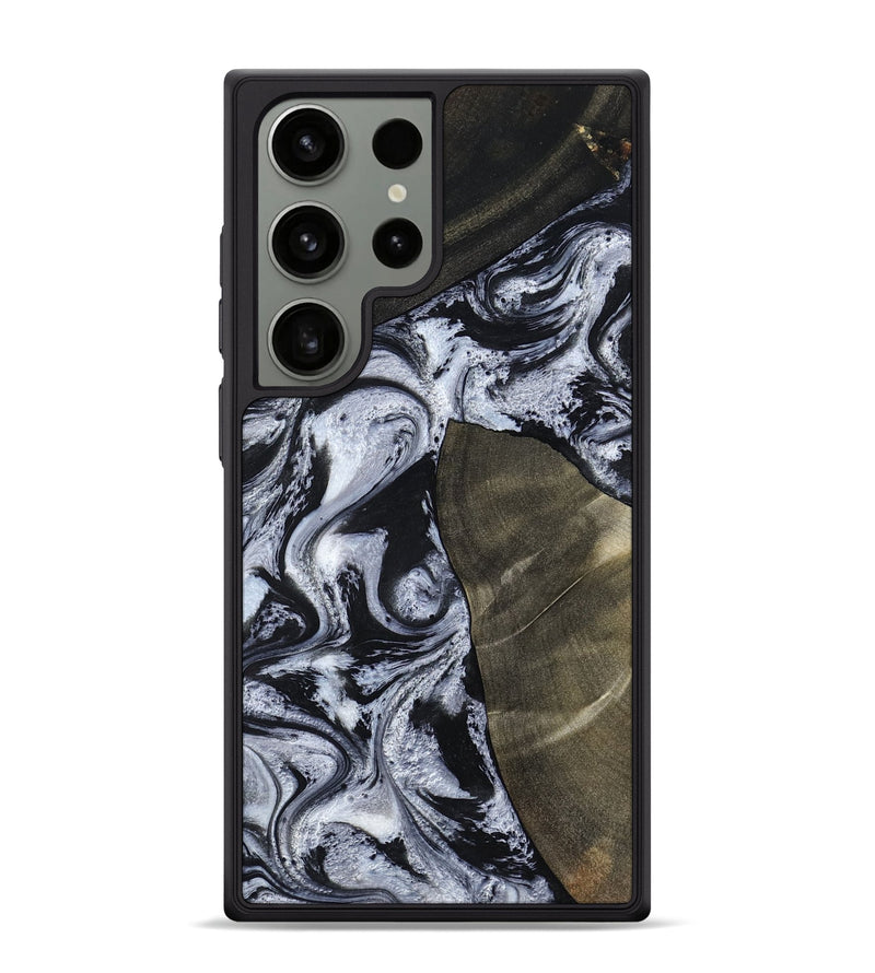 Galaxy S24 Ultra Wood Phone Case - Alec (Black & White, 786791)