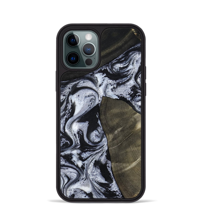 iPhone 12 Pro Wood Phone Case - Alec (Black & White, 786791)