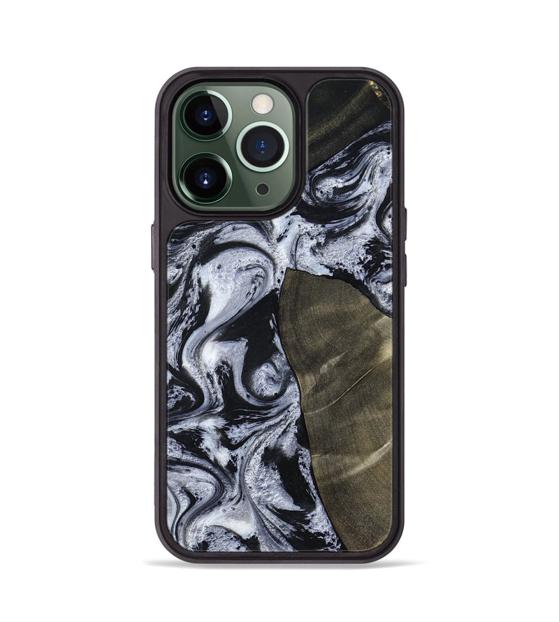 iPhone 13 Pro Wood Phone Case - Alec (Black & White, 786791)