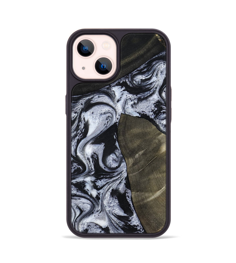 iPhone 14 Wood Phone Case - Alec (Black & White, 786791)