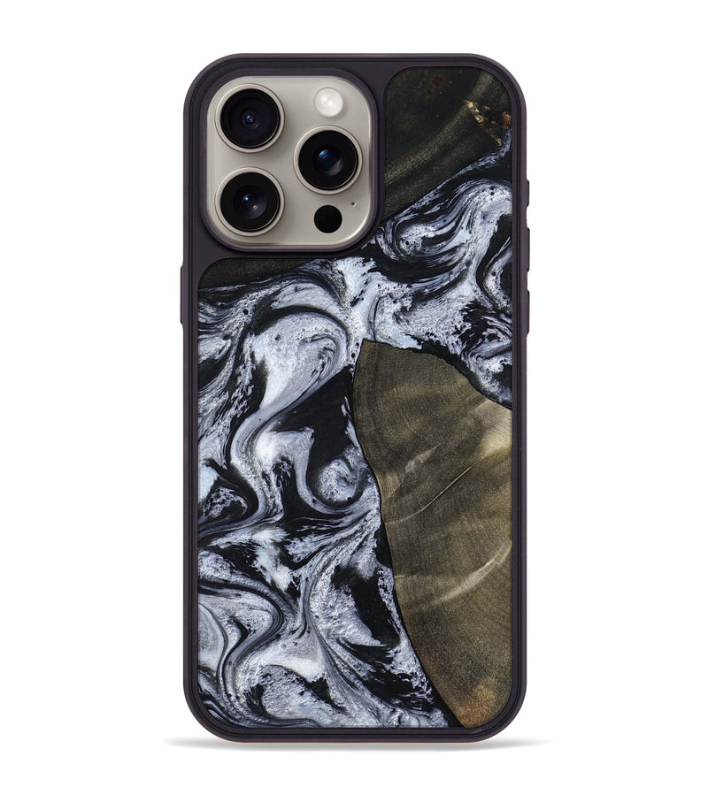 iPhone 15 Pro Max Wood Phone Case - Alec (Black & White, 786791)