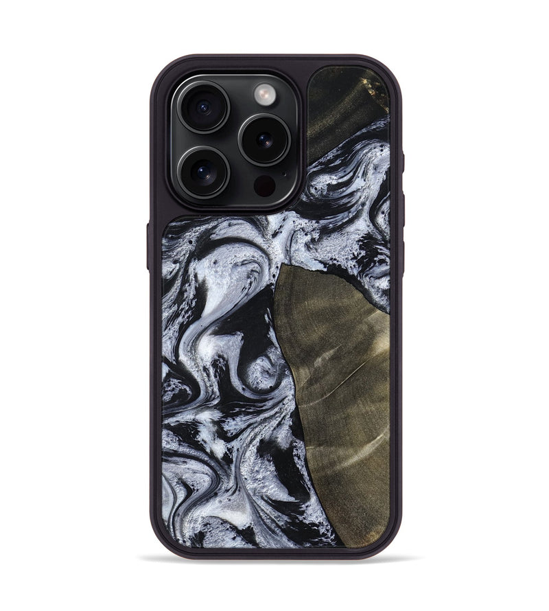 iPhone 15 Pro Wood Phone Case - Alec (Black & White, 786791)
