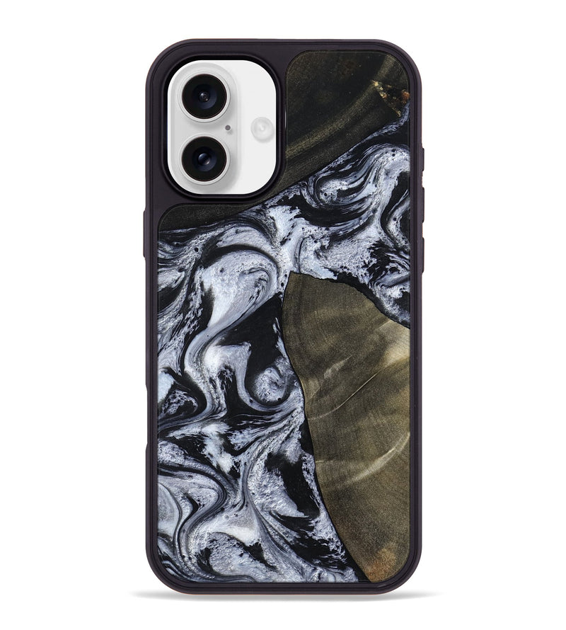 iPhone 16 Plus Wood Phone Case - Alec (Black & White, 786791)