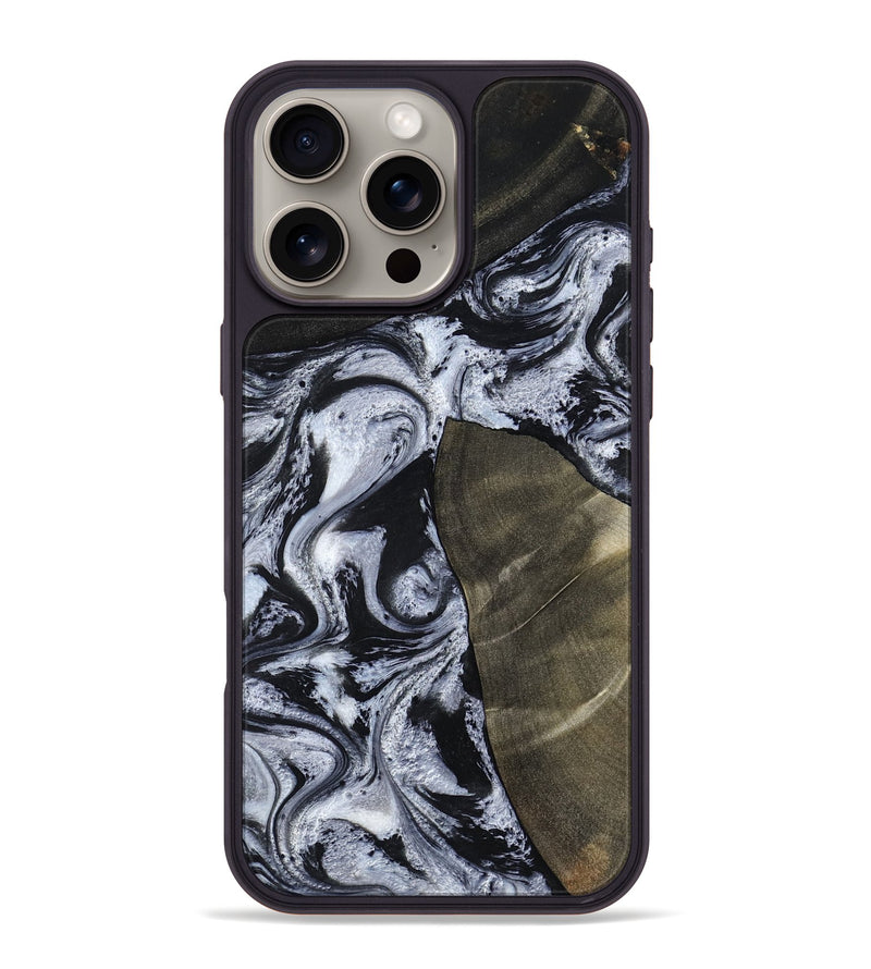 iPhone 16 Pro Max Wood Phone Case - Alec (Black & White, 786791)
