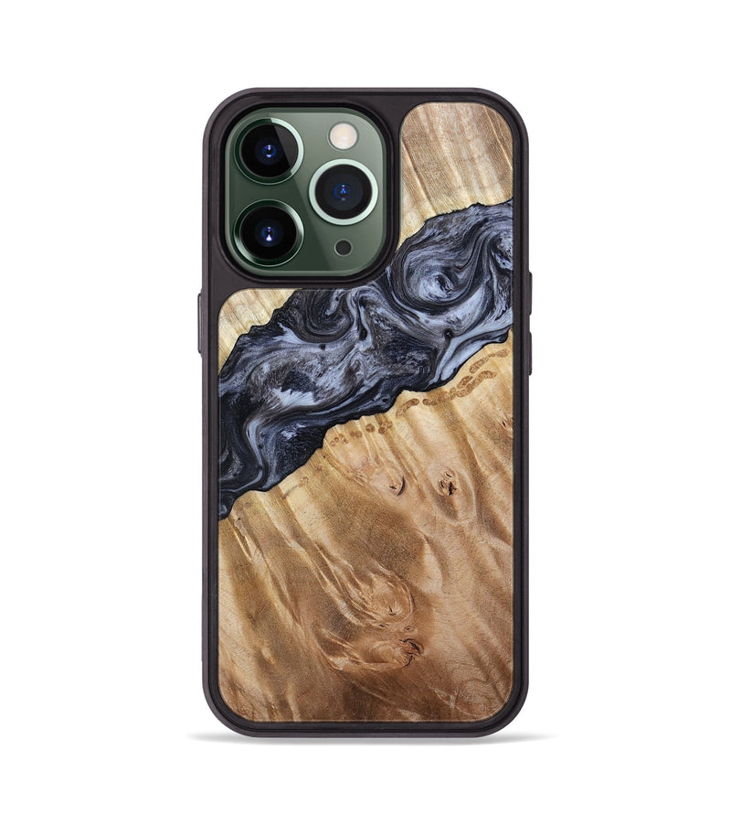 iPhone 13 Pro Wood Phone Case - Taniyah (Black & White, 786796)