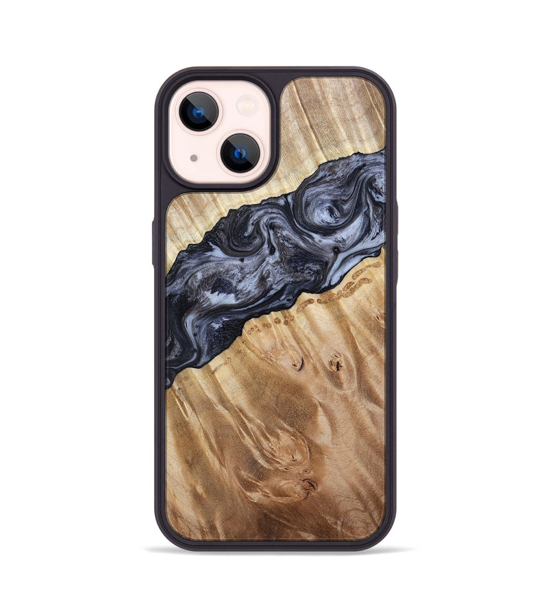 iPhone 14 Wood Phone Case - Taniyah (Black & White, 786796)