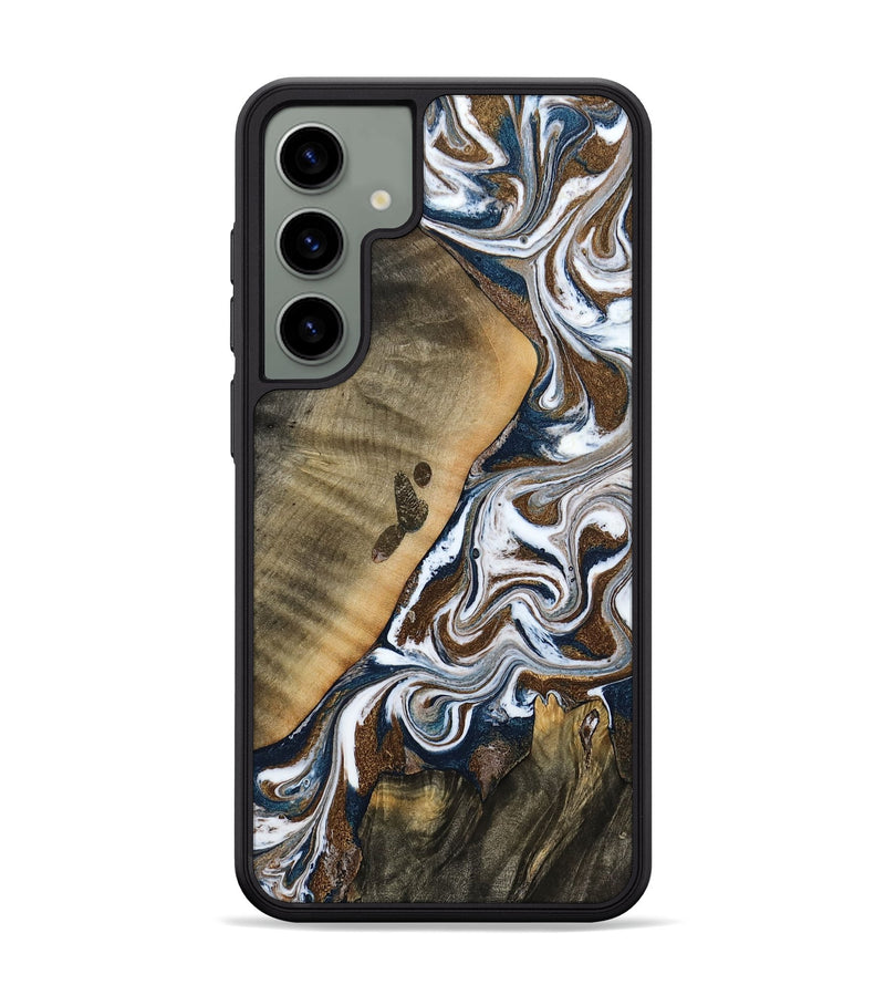 Galaxy S24 Plus Wood Phone Case - Kanye (Teal & Gold, 786808)