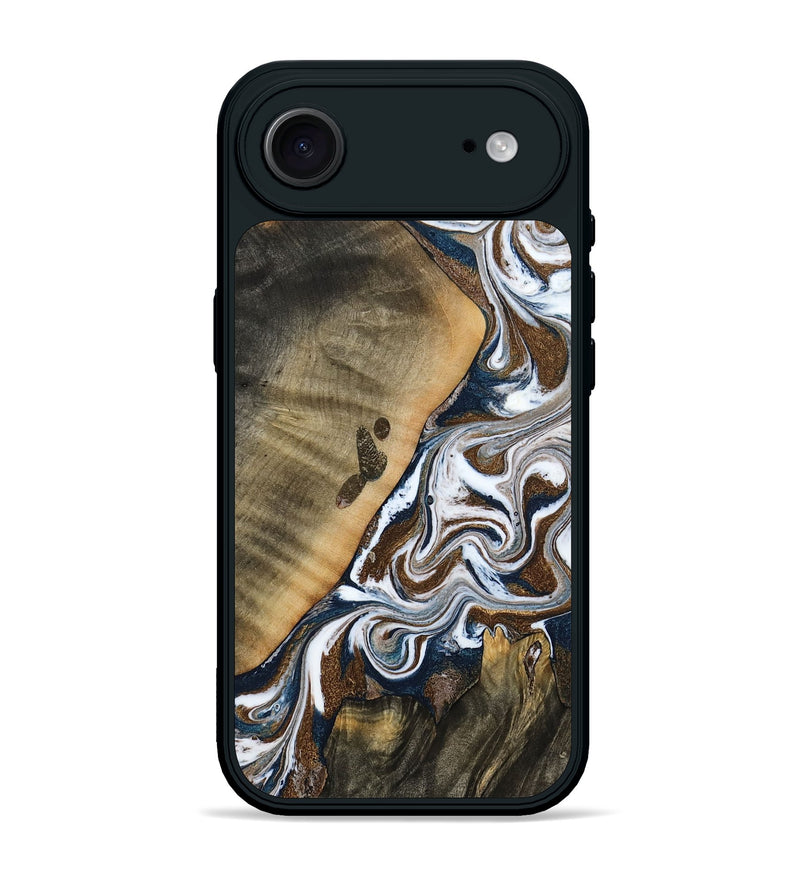 iPhone 17 Air Wood Phone Case - Kanye (Teal & Gold, 786808)