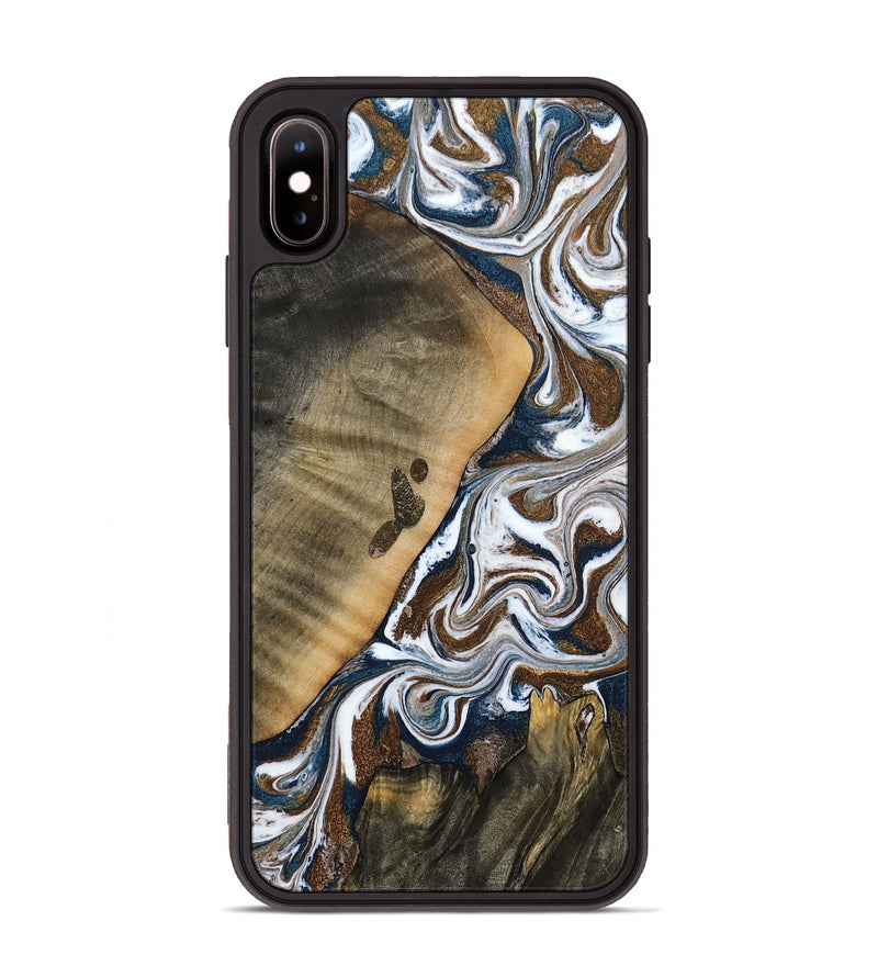 iPhone Xs Max Wood Phone Case - Kanye (Teal & Gold, 786808)