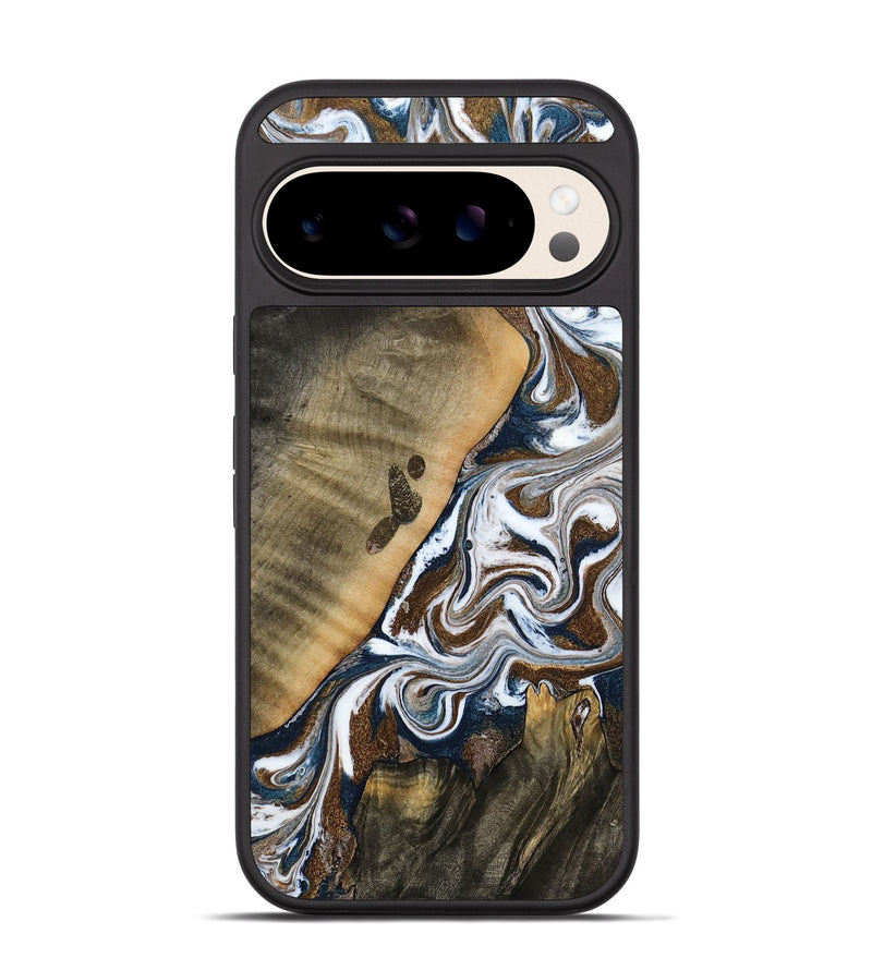 Pixel 10 Wood Phone Case - Kanye (Teal & Gold, 786808)