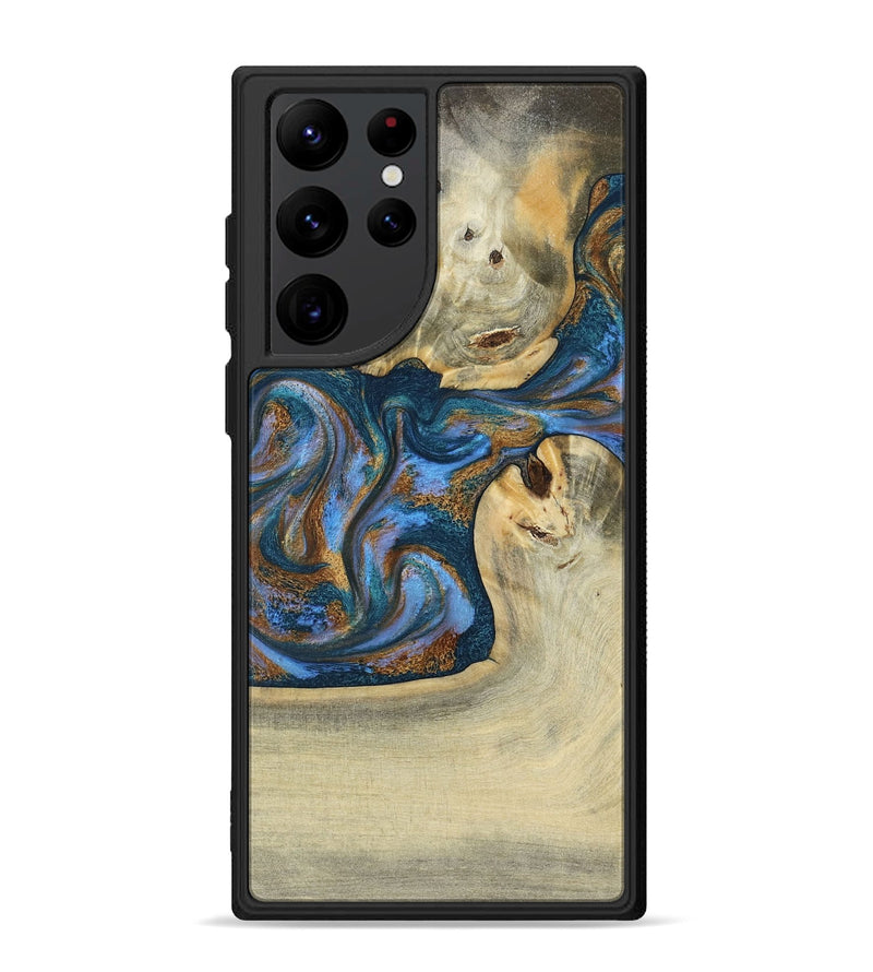 Galaxy S22 Ultra Wood Phone Case - Atreus (Teal & Gold, 786830)
