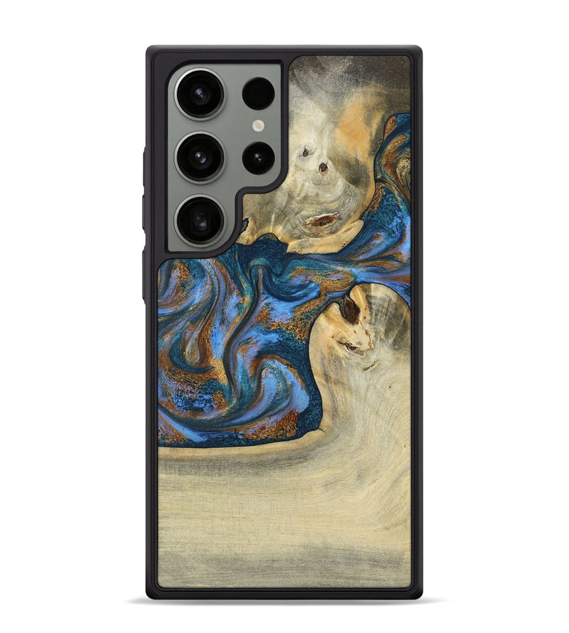 Galaxy S24 Ultra Wood Phone Case - Atreus (Teal & Gold, 786830)