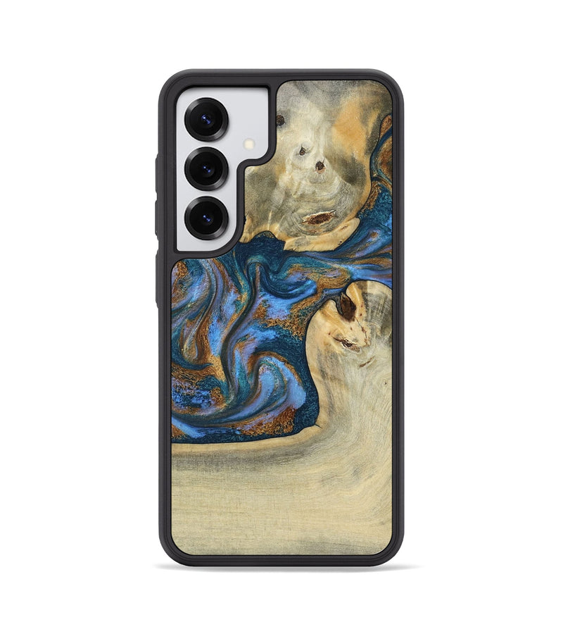 Galaxy S25 Wood Phone Case - Atreus (Teal & Gold, 786830)